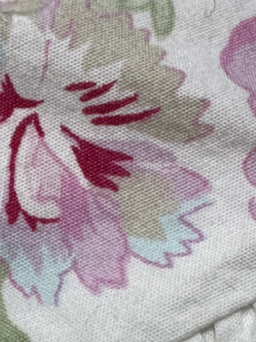 Shabby Chic Misty Rose pillowcase floral ruffle edge cotton stripe standard
